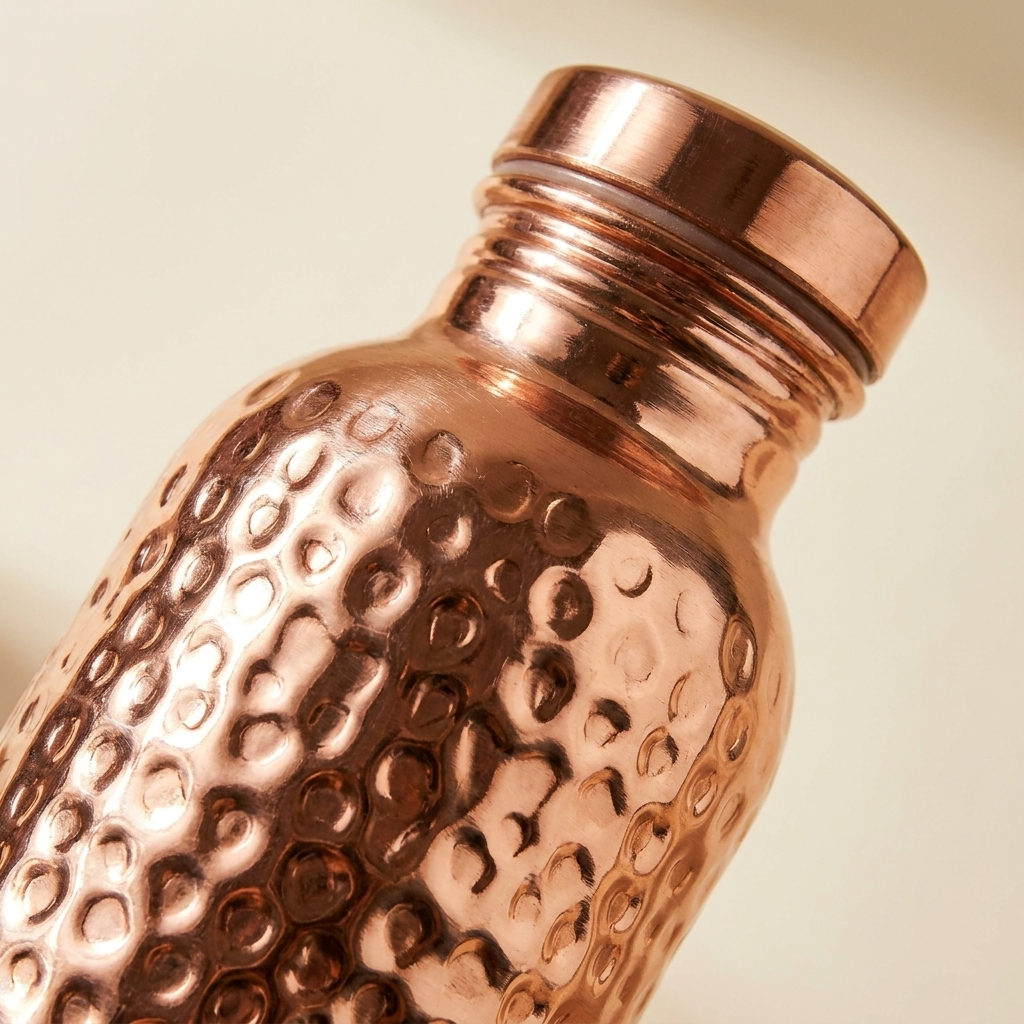Hammered pure copper finish